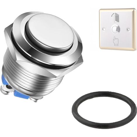 Bouton Poussoir Étanche IP67 16mm - Commutateur Momentané 12V/24V/36V DC en Alliage d'Aluminium Pour Voiture, Industrie et Applications Extérieures (1/5)
