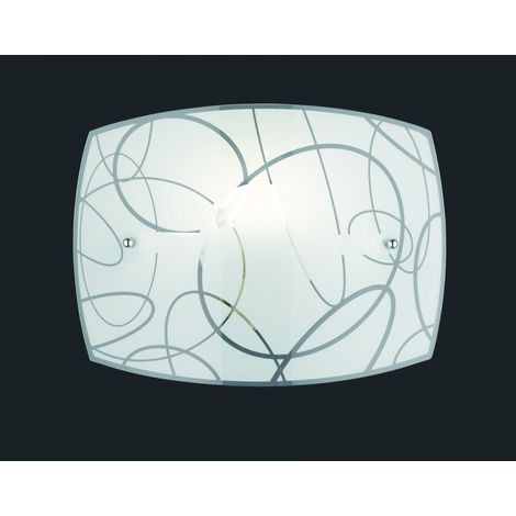 Spirelli Rechteckige Wandleuchte 1xE27 Dekoriertes Glas mit Trio-Beleuchtungskreisen (1/2)
