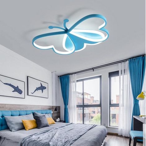 Plafonnier suspendu 3D LED papillon dessin animé pour chambre d'enfant, lampe plafond créative avec éclairage doux, décoration moderne pour chambre bébé fille garçon et espace intérieur maison (1/5)