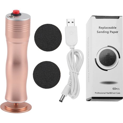 Lot Pedicure Électrique Professionnel Lime à Pieds Rechargeable USB pour Callosités - Doré (1/5)