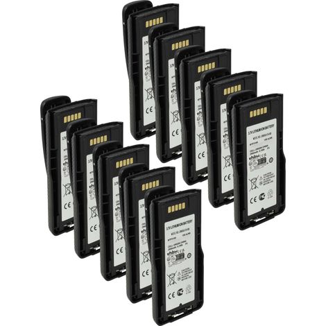 vhbw 10x Akku Ersatz für Motorola NNTN8023C, NNTN8023BC, NNTN8023A, PMNN4522, NNTN8023AC für Funkgerät, Walkie Talkie (2900 mAh, 3,7 V, Li-Ion)