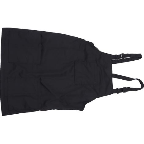 Tablier de Cuisine, Tablier de Cuisine en Polyester avec Sangle Réglable et Poches, Unisexe Noir pour la à Domicile, café, Restaurant, 12 Oz (1/5)