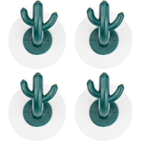 4 Stück Kaktus-Klebehaken, Handtuchhaken aus Kunststoff, wasserdichte Klebehaken, Wand-/Türhaken zum Aufhängen von Mänteln, Kämmen