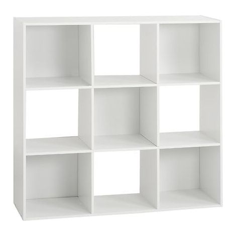 5Five Simply Smart – Étagère en bois mixte blanche à 9 cases – Dimensions L. 100,5 x P. 32 x H. 100,5 cm – Panneau de particules pour intérieur moderne
