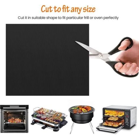 Tapis de cuisson pour barbecue - Réutilisable - Antiadhésif - Résistant à la chaleur - Lot de 3 (1/4)