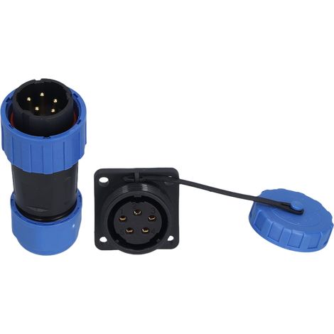 IP68 Prise Étanche Connecteur Industriel Carré Aviation 250V 5 Broches Adaptateur à Vissage (1/5)