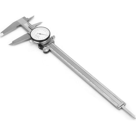 Edelstahl-Messschieber mit Skala, stoßfest, sehr genau, Nonius 0-200 mm, 0,02 mm Teilung (1/5)