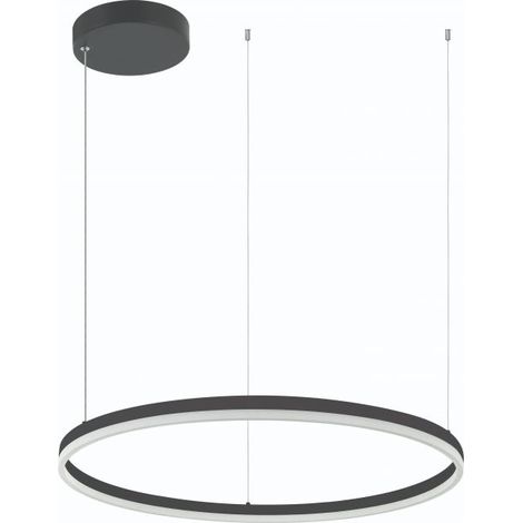 Suspension Luminaire LED D800 57W Variable Noir Mat ZAMBELIS 20262 - Blanc chaud - 3000K (1/2)
