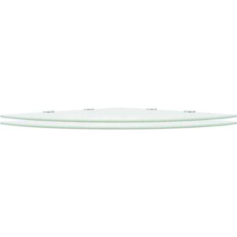 vidaXL Estantes esquina 2 uds soportes cromados vidrio blanco 45x45 cm (1/2)