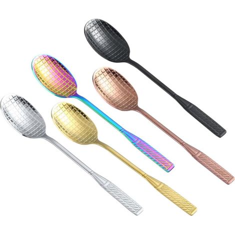 Cuillère à Café en Acier Inoxydable 3 Pcs, Forme Raquette (1/5)