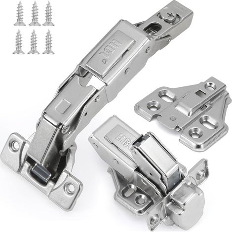 Charnières de meuble 165° Soft Close HBL' - Demi-recouvrement, lot de 4