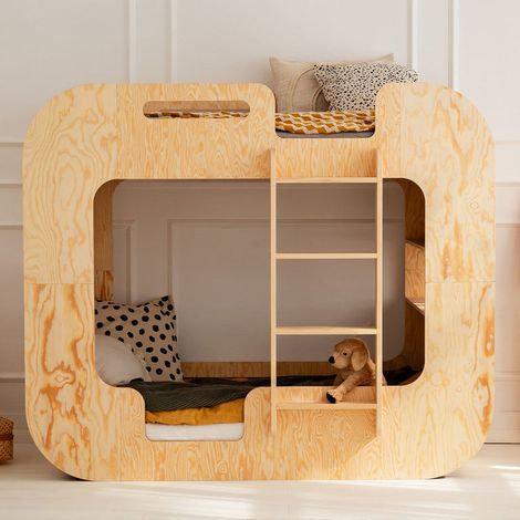 Litera 70x140 escalera a la derecha con somier Nadège Madera (1/4)