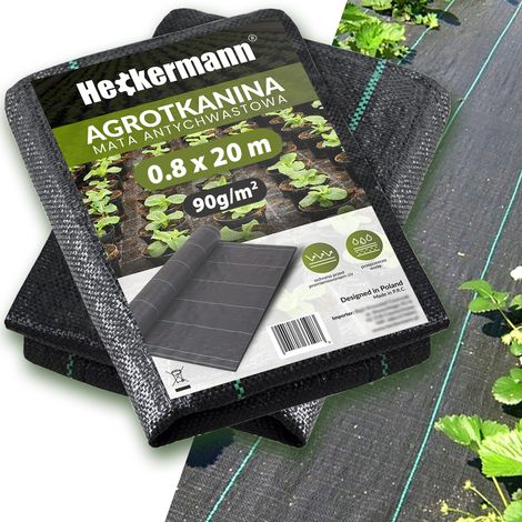 Agrotextil Heckermann 0,8x20m 90g/m2 Negro (cubo)