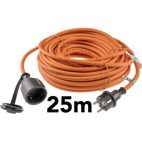 CHILITEC rallonge en caoutchouc avec prise de terre, IP44, 25 m, orange (1/4)