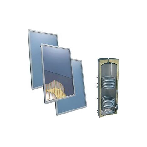 Set solaire OEG 2plus sur toit ballon solaire 400 litres 3 capteurs
