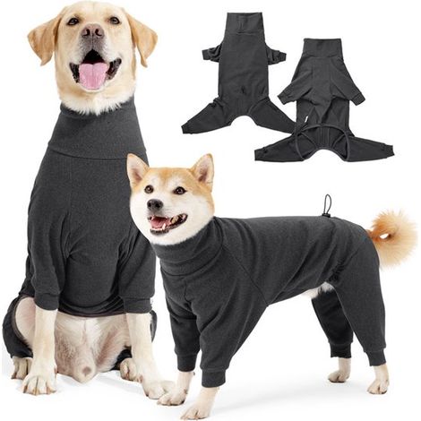 Cappotto per cani in pile, antivento, giacca invernale, adatto per uso interno ed esterno, grigio scuro, XXL (1/5)