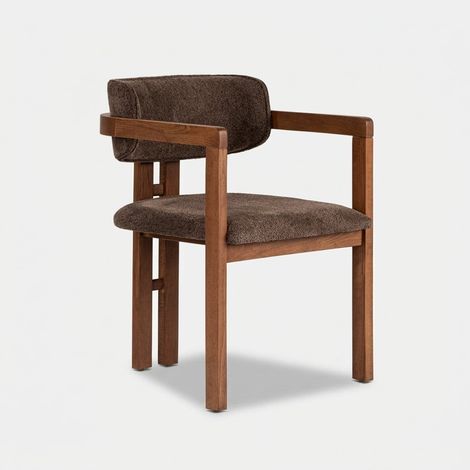 Polsterstuhl Toscana aus Holz und Stoff für den Essbereich - Braun (1/5)