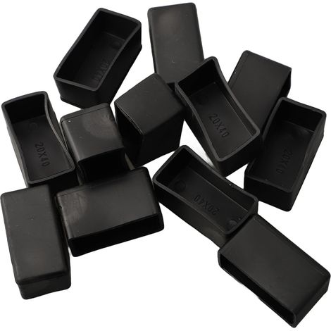 Lot de 12 protège-pieds chaise rectangulaires en caoutchouc, (1/5)