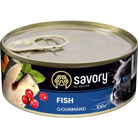 Comida húmeda sabrosa para gatos, sabor pescado blanco, 100 g (1/3)
