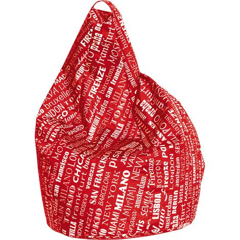 Poltrona a Sacco Pouf in Poliestere Big City Rosso Avalli