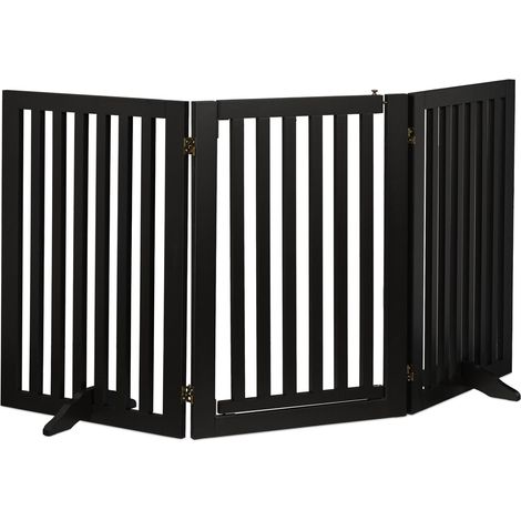 Barrière de sécurité réglable pour animaux d'intérieur escalier cheminée 70 x 80 cm protection pratique en plastique noir (1/5)