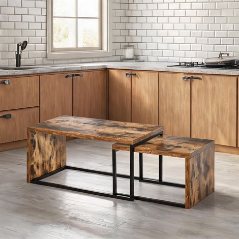 SunJet Table basse, table de salon, basses gigognes style industriel - Réf. 3W6WXABD5CJD (1/5)