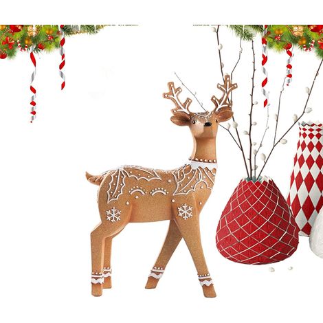 Statuettes De Rennes De Noël Statue D'Élan À Paillettes Statue De Cerf Décoration De Noël Pour La Maison Le Salon La Chambre D'Le Bureau L'Étagère La Fête D'Hiver (1/5)