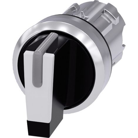 Siemens 3SU10522BL600AA0 3SU1052-2BL60-0AA0 Knebelschalter Frontring Metall, Hochglanz  Schwarz, Wei