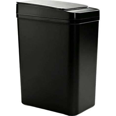 Cestino per rifiuti, funzionamento senza contatto, struttura resistente in ABS, colore nero - 12 litri (1/2)