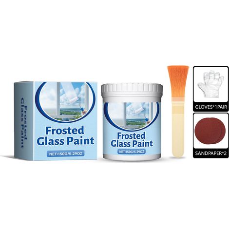 Peinture Vitre Dépolie - Pour Surfaces en Verre - Idéal Salle de Bain Porte Fenêtre - 1 Flacon (1/5)