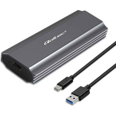 Boîtier Qoltec Baie SSD NV2271 M.2 SATA NVMe USB-C 2 To