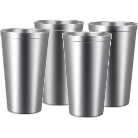 Gobelets en acier inoxydable 450 ml, lot de 4, empilables, à double paroi et isolation sous vide (1/5)