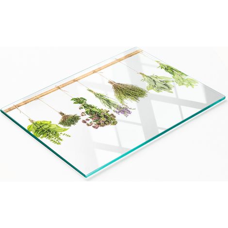 Tabla decorativa de cristal para servir aperitivos con cuerda para hierbas, 80x52 cm