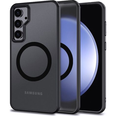 Samsung Galaxy S23 FE Fusion Hybrid-Hüllenset, MagSafe, Schwarz + Displayschutzfolie + Kameraschutzfolie, Transparent (1/5)