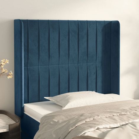 Kopfteil,Betthaupt mit Ohren Dunkelblau 93x16x118/128 cm Samt vidaXL39088 (1/5)
