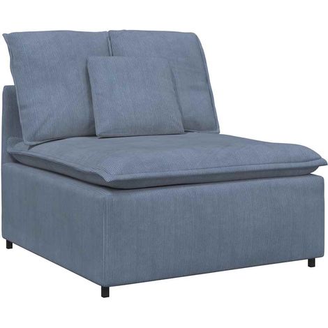 vidaXL Modulo Centrale Divano Modulare con Cuscini Blu 100 cm (1/5)