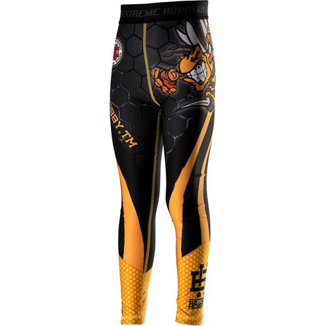Leggings sportivi neri da bambina con vespa arrabbiata 152