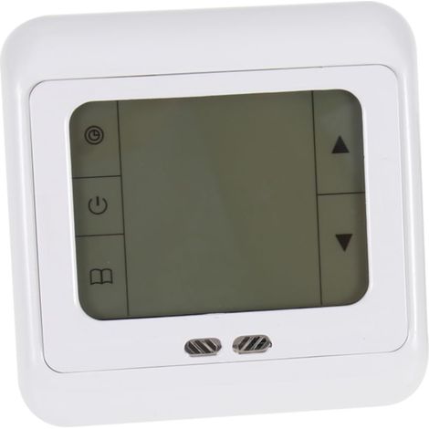 Termostato digital para controlador de temperatura de calefacción eléctrica por suelo radiante con pantalla LCD retroiluminada, programable por periodos. (1/5)