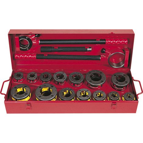 Virax – Filière manuelle à têtes BSPT droites Ø3/8 à 2' – Pour tubes conformes aux normes EN 10255 – Coffret 670 x 230 x 150 mm – 136282 (1/3)