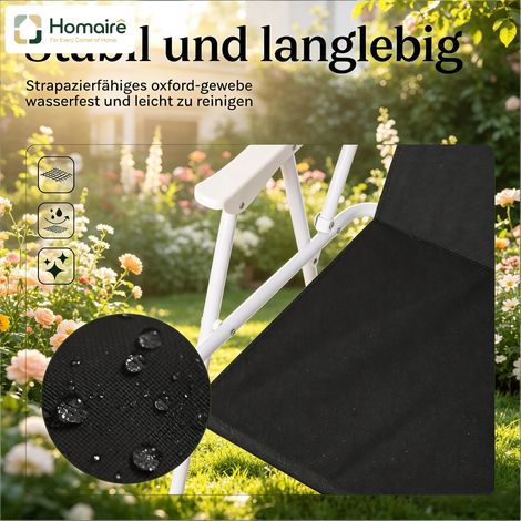 Gartenstuhl aus schwarzem Eisen mit Armlehnen 58 x 53 x 76 cm HOMAIRE (1/5)