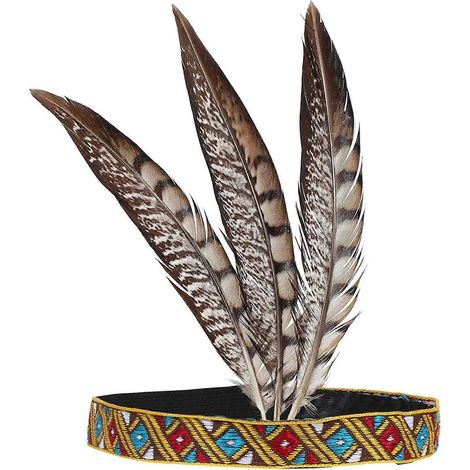 Indianischer Federkopfschmuck, ideal für ein Indianerkostüm für Erwachsene. (1/5)