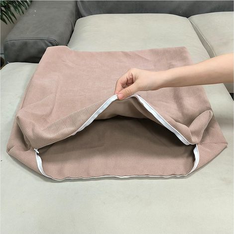 Housse de Coussin Lavable Rose avec Fermeture Éclair 60 × 50 × 10 cm, 1 Pièce pour Canapé Salon Chambre, Garniture Non Incluse (1/5)