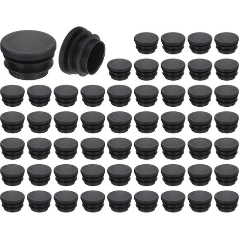 Bouchons de Tube Ronds - 56 Pièces - Plastique PE Noir - Protection Antidérapante - Pour Pieds de Meubles et Chaises - Diamètre 30mm (1/5)