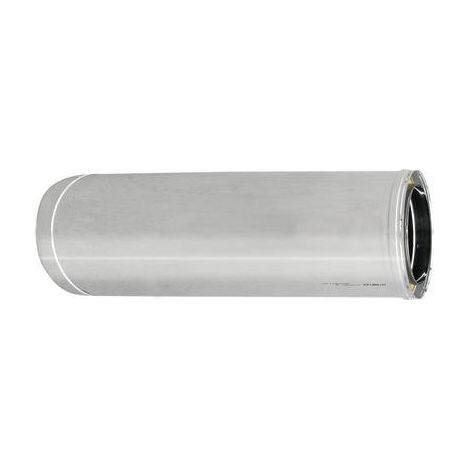 Tube double paroi inox 316L 1m – Diamètre intérieur 130mm – Diamètre extérieur 180mm – Isolation laine de roche 25mm – DK