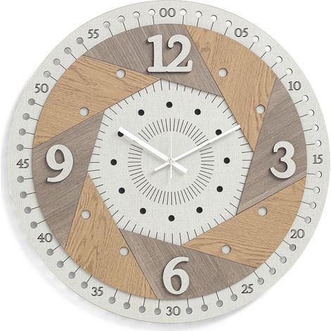 Orologio da parete rotondo in legno laminato D30cm TRS - Ottagono