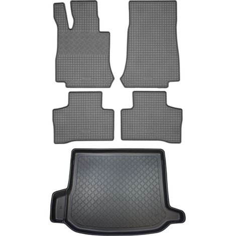 Set di tappetini in gomma per auto e tappetino per bagagliaio per Mercedes GLC SUV (5 porte) dal 09.2016 (1/5)