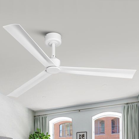 Parrot Uncle 127 cm Deckenventilator, 3 ABS-Flügel, DC-Motor, Fernbedienung, 6 Geschwindigkeiten, Timerfunktion, Sommer-Winter-Funktion, Mattweiß (1/5)