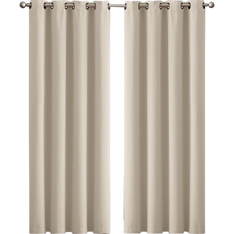 Marlow Thermal Blockout Curtains 2 Panel Eyelet Ring Top 66 x 54in Sun Block
