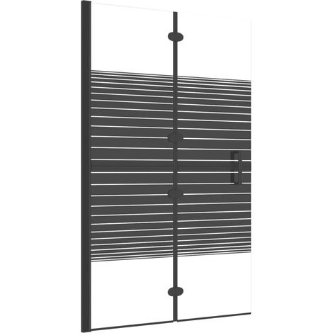Cabine de douche pliable ESG Parois Cabine pour salle de bain 80x140 cm Noir 38048 (1/5)