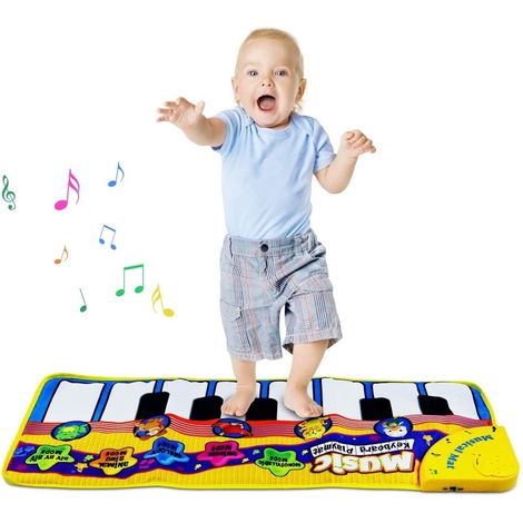 1 tapis de jeu de piano, 8 touches, 5 sons d'animaux, éducatif pour tout-petits, tactile et pliable (1/5)